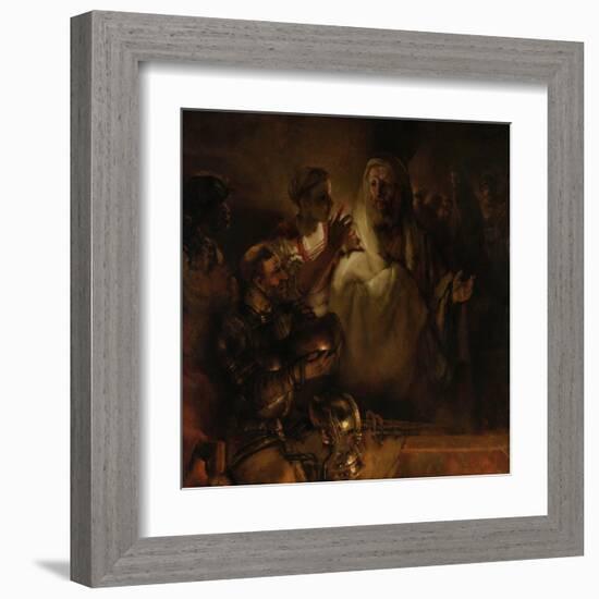 The Denial of St. Peter, 1660-Rembrandt van Rijn-Framed Art Print