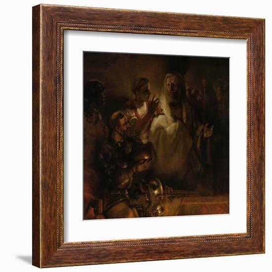 The Denial of St. Peter, 1660-Rembrandt van Rijn-Framed Art Print