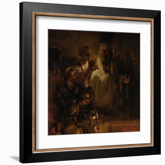 The Denial of St. Peter, 1660-Rembrandt van Rijn-Framed Art Print