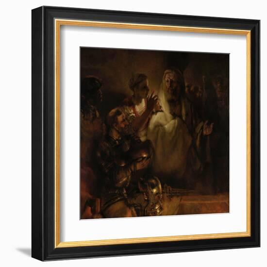 The Denial of St. Peter, 1660-Rembrandt van Rijn-Framed Art Print