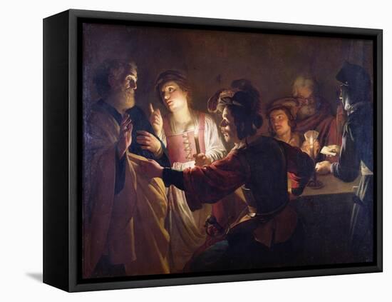 The Denial of St. Peter, C.1620-Gerrit van Honthorst-Framed Premier Image Canvas