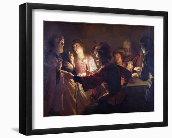 The Denial of St. Peter, C.1620-Gerrit van Honthorst-Framed Giclee Print