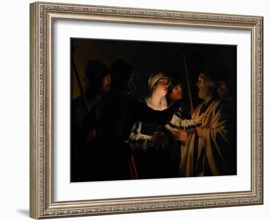 The Denial of St. Peter, C.1623-Gerrit van Honthorst-Framed Giclee Print