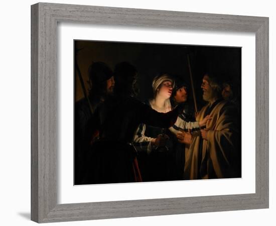 The Denial of St. Peter, C.1623-Gerrit van Honthorst-Framed Giclee Print