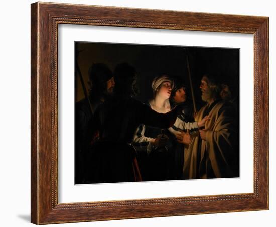 The Denial of St. Peter, C.1623-Gerrit van Honthorst-Framed Giclee Print