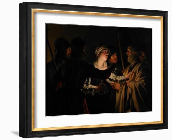 The Denial of St. Peter, C.1623-Gerrit van Honthorst-Framed Giclee Print