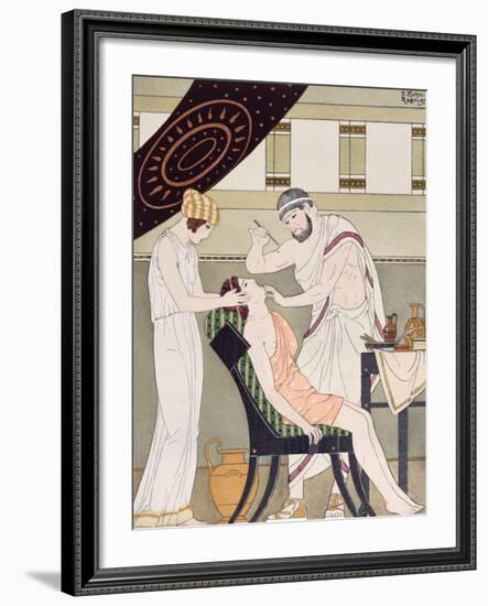 The Dentist, Illustration from 'The Complete Works of Hippocrates', 1932 (Colour Litho)-Joseph Kuhn-Regnier-Framed Giclee Print