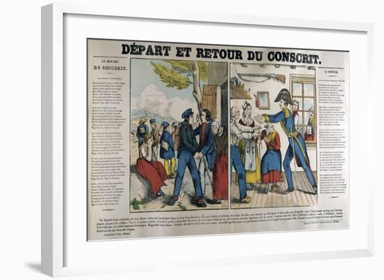 The Departure and Return of the Conscript, 19th Century-null-Framed Giclee Print