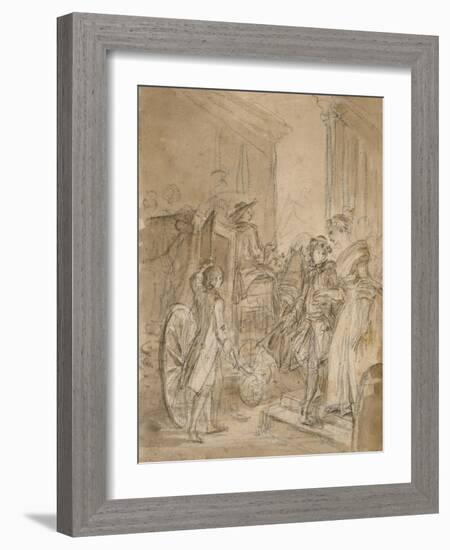 The Departure by Coach, C.1780-89-Jean-Honore Fragonard-Framed Giclee Print