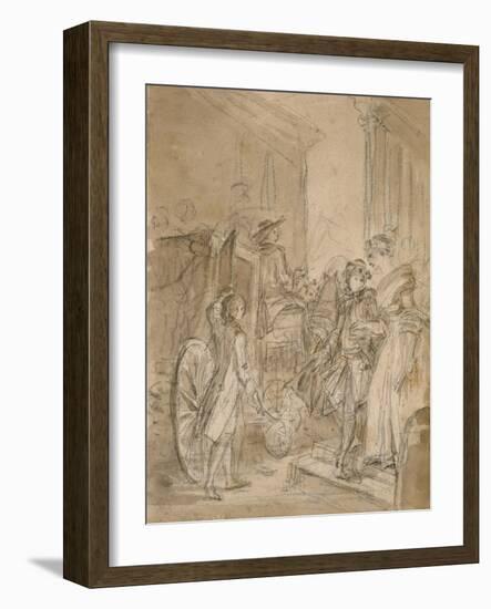 The Departure by Coach, C.1780-89-Jean-Honore Fragonard-Framed Giclee Print