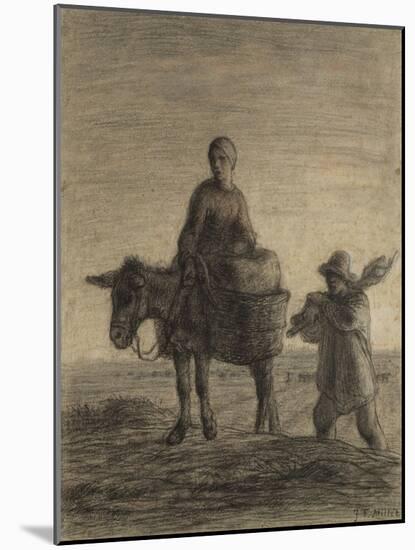 The Departure for Work, 1857-Jean-Francois Millet-Mounted Giclee Print