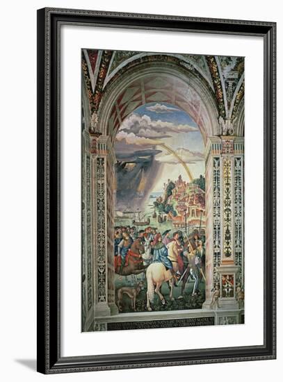 The Departure of Aeneas Silvius Piccolomini for Basel, C.1503-8-Bernardino di Betto Pinturicchio-Framed Giclee Print