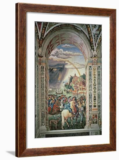 The Departure of Aeneas Silvius Piccolomini for Basel, C.1503-8-Bernardino di Betto Pinturicchio-Framed Giclee Print