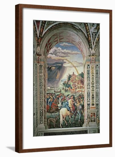 The Departure of Aeneas Silvius Piccolomini for Basel, C.1503-8-Bernardino di Betto Pinturicchio-Framed Giclee Print