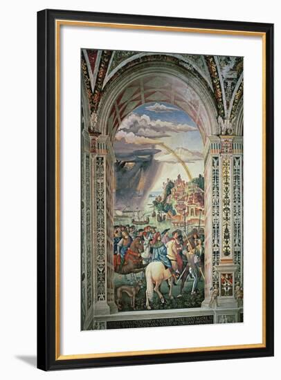 The Departure of Aeneas Silvius Piccolomini for Basel, C.1503-8-Bernardino di Betto Pinturicchio-Framed Giclee Print