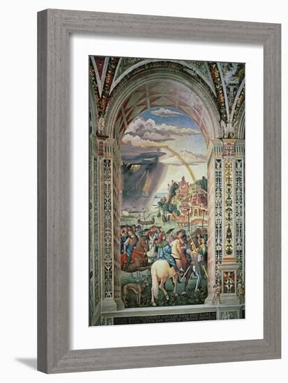 The Departure of Aeneas Silvius Piccolomini for Basel, C.1503-8-Bernardino di Betto Pinturicchio-Framed Giclee Print