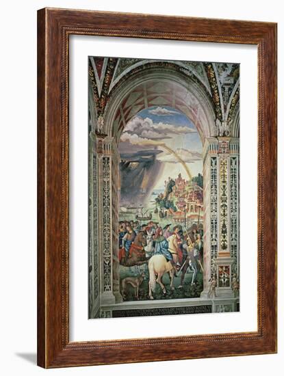 The Departure of Aeneas Silvius Piccolomini for Basel, C.1503-8-Bernardino di Betto Pinturicchio-Framed Giclee Print