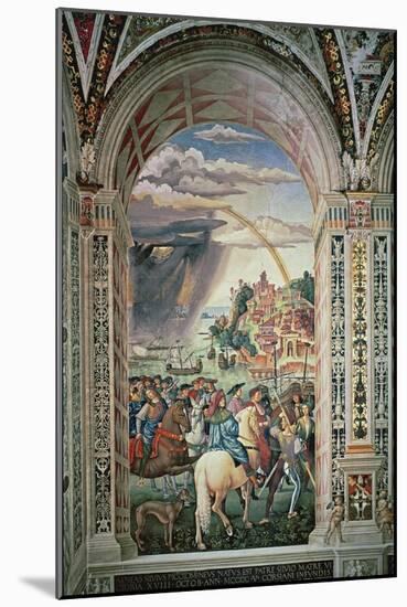 The Departure of Aeneas Silvius Piccolomini for Basel, C.1503-8-Bernardino di Betto Pinturicchio-Mounted Giclee Print