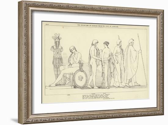 The Departure of Briseis from the Tent of Achilles-John Flaxman-Framed Giclee Print