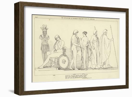 The Departure of Briseis from the Tent of Achilles-John Flaxman-Framed Giclee Print