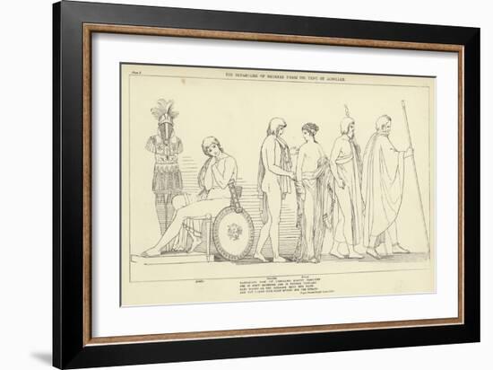 The Departure of Briseis from the Tent of Achilles-John Flaxman-Framed Giclee Print