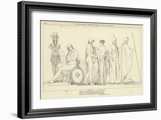 The Departure of Briseis from the Tent of Achilles-John Flaxman-Framed Giclee Print