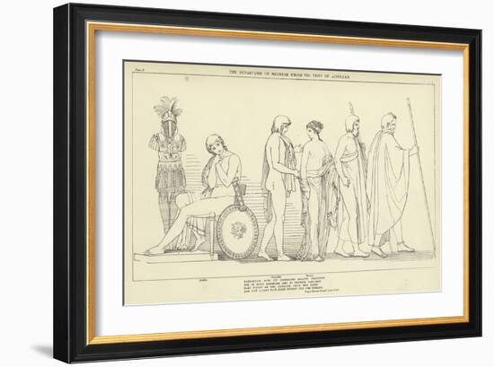 The Departure of Briseis from the Tent of Achilles-John Flaxman-Framed Giclee Print