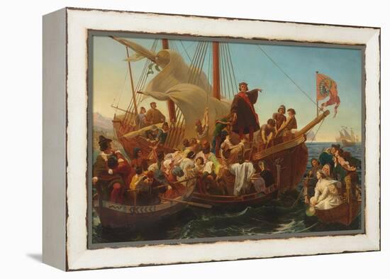 The Departure of Columbus from Palos in 1492, 1855-Emanuel Gottlieb Leutze-Framed Premier Image Canvas