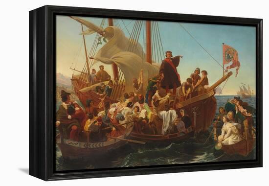 The Departure of Columbus from Palos in 1492, 1855-Emanuel Gottlieb Leutze-Framed Premier Image Canvas