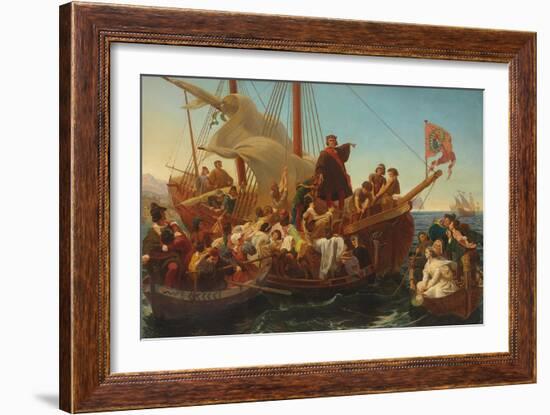 The Departure of Columbus from Palos in 1492, 1855-Emanuel Gottlieb Leutze-Framed Giclee Print