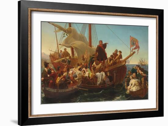 The Departure of Columbus from Palos in 1492, 1855-Emanuel Gottlieb Leutze-Framed Giclee Print