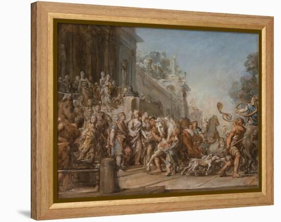 The Departure of Dido and Aeneas for the Hunt, 1772-4-Jean Bernard Restout-Framed Premier Image Canvas