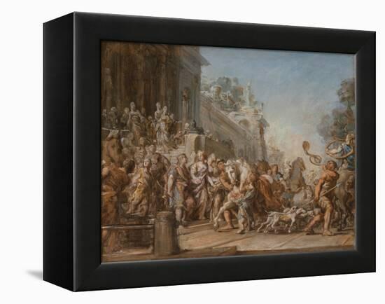 The Departure of Dido and Aeneas for the Hunt, 1772-4-Jean Bernard Restout-Framed Premier Image Canvas