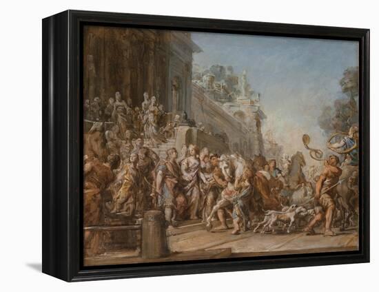 The Departure of Dido and Aeneas for the Hunt, 1772-4-Jean Bernard Restout-Framed Premier Image Canvas