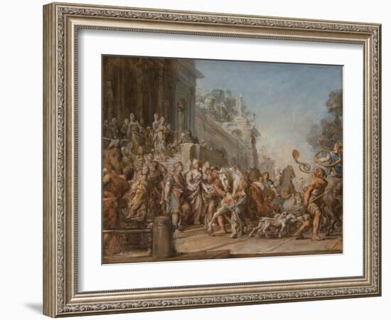 The Departure of Dido and Aeneas for the Hunt, 1772-4-Jean Bernard Restout-Framed Giclee Print