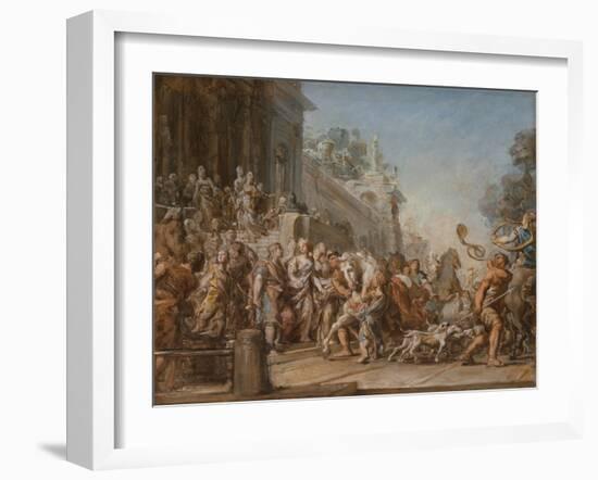 The Departure of Dido and Aeneas for the Hunt, 1772-4-Jean Bernard Restout-Framed Giclee Print
