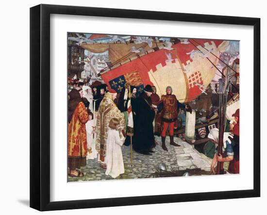 The Departure of John and Sebastian Cabot...On their First Voyage of Discovery in 1497, 1906-Ernest Board-Framed Giclee Print