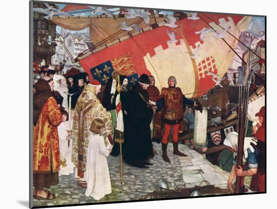 The Departure of John and Sebastian Cabot...On their First Voyage of Discovery in 1497, 1906-Ernest Board-Mounted Giclee Print