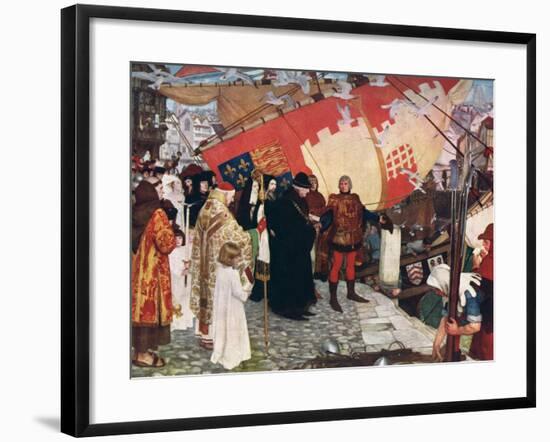 The Departure of John and Sebastian Cabot...On their First Voyage of Discovery in 1497, 1906-Ernest Board-Framed Giclee Print