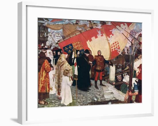 The Departure of John and Sebastian Cabot...On their First Voyage of Discovery in 1497, 1906-Ernest Board-Framed Giclee Print