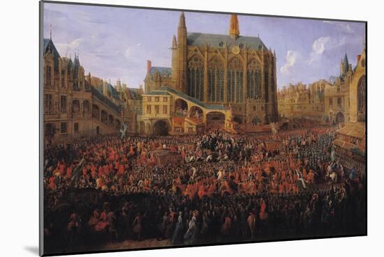 The Departure of Louis XV from Sainte-Chapelle after the "Lit de Justice" 12th September 1715, 1735-Pierre-Denis Martin-Mounted Giclee Print