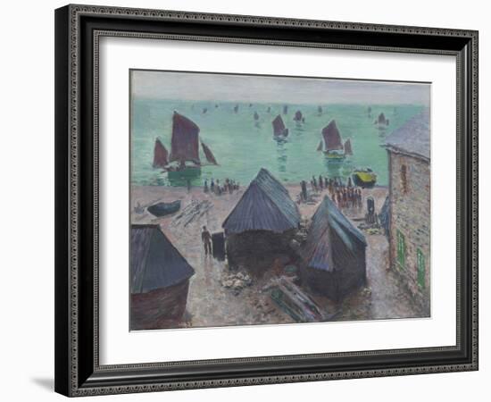 The Departure of the Boats, Étretat, 1885-Claude Monet-Framed Giclee Print