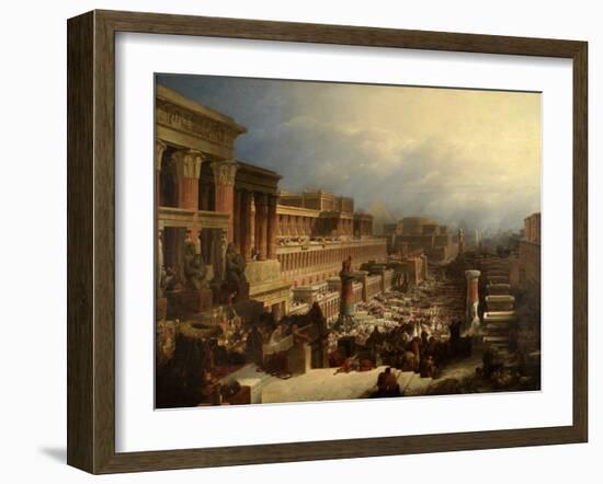 The Departure of the Israelites, 1829, by David Roberts, 1796-1864, British oil painting,-David Roberts-Framed Art Print