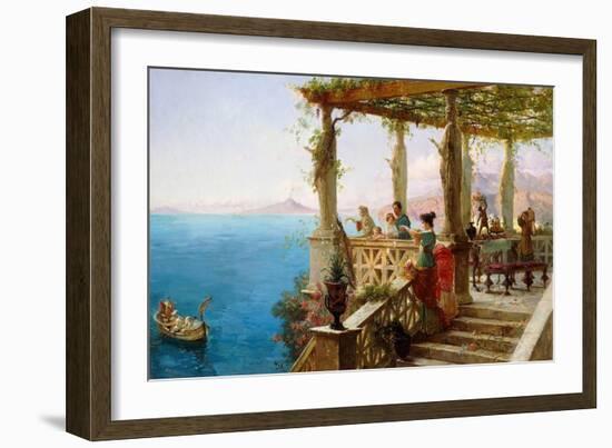 The Departure of the Master of the House (Oil on Canvas)-Ettore Forti-Framed Giclee Print