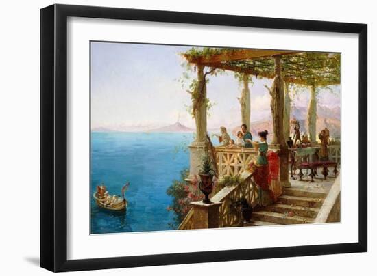 The Departure of the Master of the House (Oil on Canvas)-Ettore Forti-Framed Giclee Print