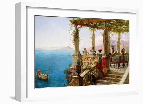 The Departure of the Master of the House (Oil on Canvas)-Ettore Forti-Framed Giclee Print