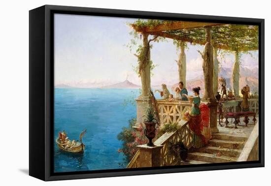 The Departure of the Master of the House (Oil on Canvas)-Ettore Forti-Framed Premier Image Canvas