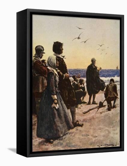 The Departure of the Mayflower-Arthur C. Michael-Framed Premier Image Canvas