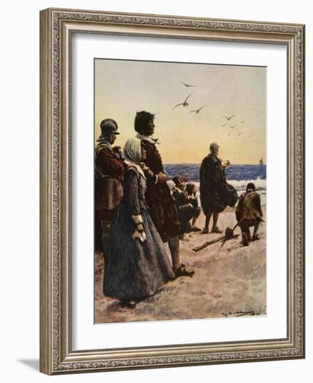 The Departure of the Mayflower-Arthur C. Michael-Framed Giclee Print