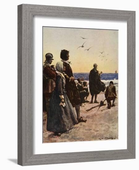 The Departure of the Mayflower-Arthur C. Michael-Framed Giclee Print